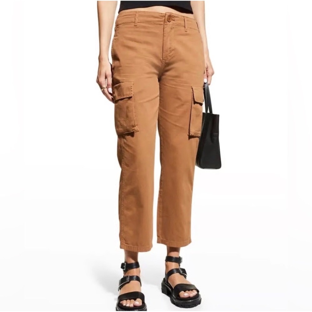 Frame Relaxed Cargo Pants 25 Washed Latte Brown Utility Straight Leg Gorpcore